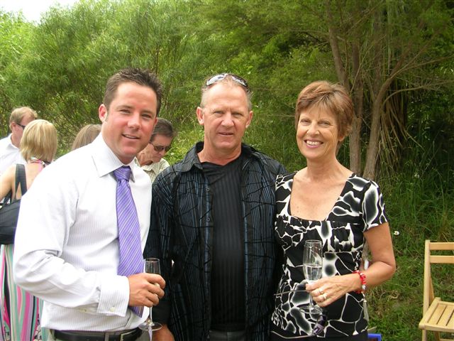 Matthew Algie and Wendy Thow with Andrew Bayliss